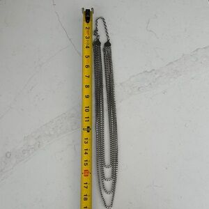 Natasha Couture Silver Layered Hair Chain Accessory